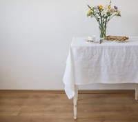100% toile de lin table avec 1cm plaine hem linge de luxe nappe pour café boutique cadeau de mariage