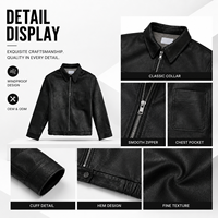 Veste en cuir de vache véritable pour homme de qualité supérieure, style décontracté avec col montant et logo frontal, idéale pour la moto en hiver
