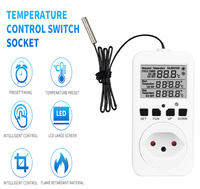 Soket Pengontrol Suhu Digital, Thermostat Timer Switch, Pemanas Pendingin untuk Otomatisasi Rumah, Penggunaan Kulkas, Akuakultur