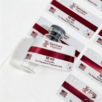 Étiquettes personnalisées en rouleau de PP imperméables pour flacons de peptides, autocollants imprimés durables pour cosmétiques, produits de beauté et soins personnels