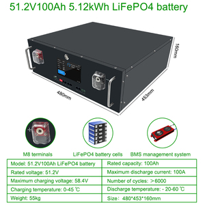 Batería de iones de litio de 51,2 V y 100Ah para pantalla táctil, paquete de batería LiFePO4 de 48V, 100 h H, 5kW, 10kW - Product Image 5