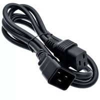 Kabel Daya C19 ke C20 Berperingkat IP20 100% Tembaga & PVC 16A 250V OEM Pilihan Panjang untuk Pusat Data