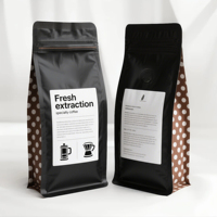 Sac à fermeture éclair mat personnalisé pochette debout auto-scellante sachets de caféine sac d'emballage de café avec valve à air