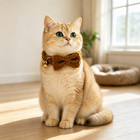Collier pour chat en velours doux avec nœud papillon, collier pour chat réglable et confortable, accessoires personnalisés pour animaux de compagnie pour chats et chiots