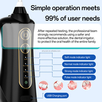 Hydropulseur dentaire portable 350 ml avec réservoir, Type-C, 3 modes, pour voyage et usage domestique, personnalisable, étanche IPX7, 2000 mAh
