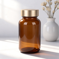 Bouteille en verre ambré dépoli à large ouverture de 400 cc pour pilules, vide, pour capsules et compléments alimentaires, vente en gros