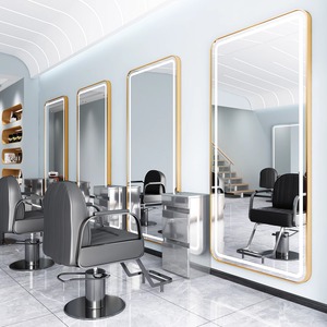 Miroir de salon de coiffure avec éclairage LED, style européen simple, mural, pour la coupe de cheveux - Product Image 3
