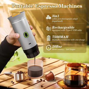 Đa chức năng mini xách tay Máy pha cà phê Espresso nhiệt tự động <span class=keywords><strong>USB</strong></span> C điện du lịch cắm trại viên nang bột cà phê Maker - Product Image 4