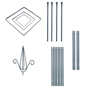 Soporte de obelisco para ayuda de plantas, enrejado de metal recubierto para decoración de rosas de jardín, enrejados para plantas de escalada, globo de ayuda de escalada - Product Image 3