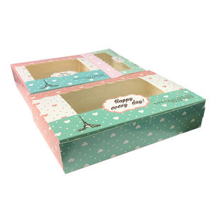 Commercio all'ingrosso Custom Design di Carta Per Uso Alimentare di Forma Quadrata di Confezionamento Biscotti Biscotti Brownie Scatole Torta Tazza In Massa Con Finestra In PVC - Product Image 2