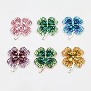 Neue Kristall Edelstein Blatt Klee Legierung High Glitter ing Diamond DIY Schmuck Junk Charms flache Rückseite Zubehör Strass - Product Image 4