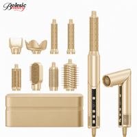 Sèche-cheveux multi-styler pliable 8-en-1 du fournisseur, 1400W, ionique, haute vitesse 110 000 tr/min, léger, personnalisable