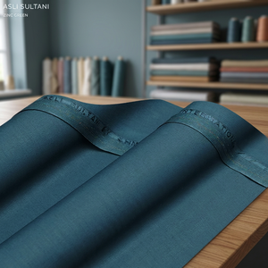 Asli Sultani 4 Mètres Tissu Uni Vert Zinc Minimaliste en Mélange Polyester Viscose Teint Uni avec Détection par Aiguille - Product Image 2