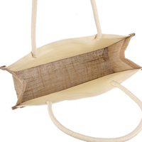 Sac fourre-tout en toile de jute et lin écologique personnalisé avec logo imprimé, grande capacité, poignées en corde, pour femmes, plage et shopping