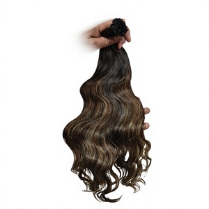 Extensions de cheveux humains indiens à pointes épaisses, pointes plates, cheveux raides Remy, double épaisseur, pré-collées, prêtes à la décoloration, double trame, fabriquées à la machine - Product Image 1