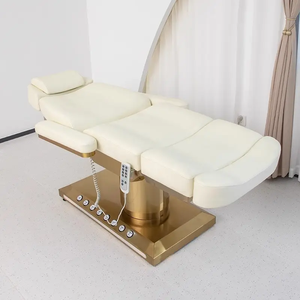 Mesa de Masaje Eléctrica Plegable de Lujo en Dorado para Salón de Belleza y Gimnasio, con Esponja de Alta Densidad, Muebles de Salón - Product Image 3