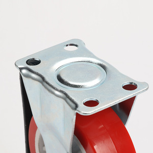3 Inch Red Pvc Directional Caster With Bolt Hole Mount For Trolleys And Flatbeds Firm Wear Resistant Wheel - Product Image 1