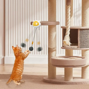 Interactive Electric <b>Cat</b> Toy with Replaceable Hair Ball Yellow Ball Auto-Off Timer and Clip-On Design for Desktop or <b>Cat</b> <b>Tree</b> - Product Image 6