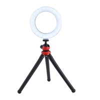 Smartphone Live Streaming Stand Trépied Support de Caméra Photo Selfie Diffusion en Ligne Enregistrement Vidéo Lumière LED Mini Pieuvre Trépied