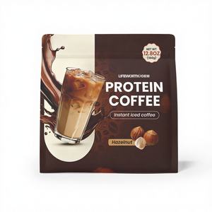 LIFEWORTH OEM <span class=keywords><strong>L</strong></span>-Carnitin Whey Protein Instant Eiskaffee-Pulver für Fokus und Energie, 20 Beutel, Zuckerfrei - Product Image 1