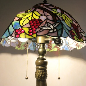 LongHuiJing - Lámpara de Mesa con Pantalla de Vidrio Flexible Ecológica de 16 Pulgadas para Uvas, Estilo Retro, para Mesita de Noche - Product Image 3