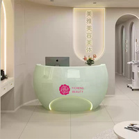 Comptoir de réception moderne en fibre de verre Yicheng Beauty, petit comptoir d'accueil, bar en arc pour salon, idéal pour centres commerciaux et salles de sport