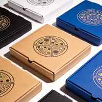 Boîte à pizza en carton ondulé personnalisée, boîte à pizza jetable en papier kraft pour la livraison de nourriture