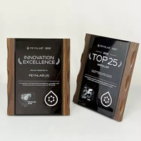 Plaque de certification en bois sculptée sur mesure avec cristal noir pour récompenses honorifiques