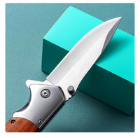 Couteau pliant d'extérieur Dropshipping Shopify, haute dureté 58HRC, acier inoxydable, outil de survie EDC, outil de poche avec manche en bois