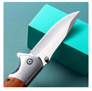 Couteau pliant d'extérieur Dropshipping Shopify, haute dureté 58HRC, acier inoxydable, outil de survie EDC, outil de poche avec manche en bois - Product Image 6