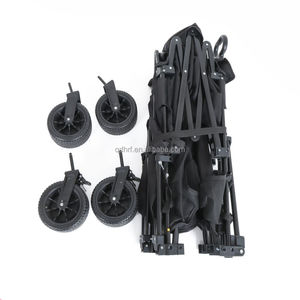 Chariot de camping pliable à double étage avec poignée réglable, grande roue, poche latérale sur le hayon, sport, extérieur - Product Image 4