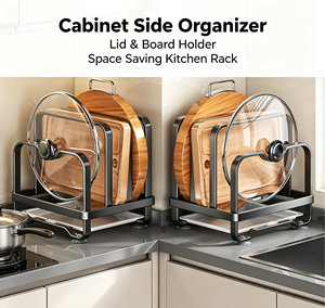 Support de rangement en métal pour couvercles de casseroles, planche à découper et organisateur de cuisine sur comptoir - Product Image 5