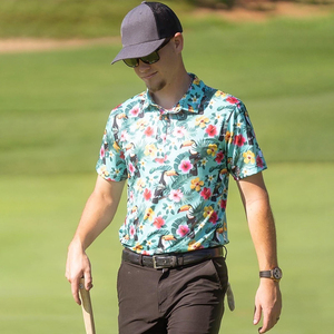 Golf Slim Fit de haute qualité pour hommes pour polo Logo personnalisé 88% Polyester 12% Spandex Impression par sublimation Impression numérique - Product Image 6