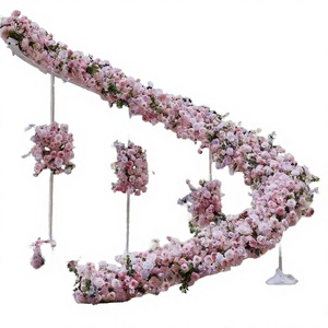 EG-M065 Nuevo Diseño de Decoración para Escenario de Boda, Arco Ajustable de Hierro y Seda, Fondo de Flores de Rosas Blancas y Rosas - Product Image 4