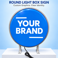 Panneau mural suspendu circulaire avec logo rotatif, boîte à lumière LED rotative, enseigne lumineuse rotative, signalétique extérieure