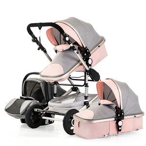 Système de poussette 3-en-1 pour bébé avec nacelle convertible et siège auto, poussette 2-en-1 avec couvre-pieds et cadeaux - Product Image 1