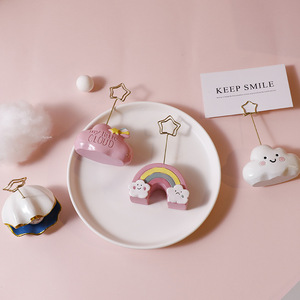 Kawaii – support de carte Photo en résine arc-en-ciel nuage océan diamant, Clip de mémo, Clips de fête de mariage, bureau, ornement de Gadget décoratif - Product Image 3