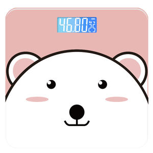 Mini balance électronique de dessin animé pour usage domestique, fonction de mesure de la graisse corporelle mignonne pour les petits adultes et les dortoirs de filles - Product Image 1