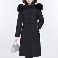 Veste Parka mi-longue pour femme garçon 2025 nouveau Style hiver Version épaissie avec grand col en fourrure manteau d'hiver haut de gamme