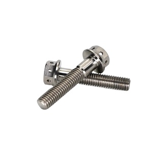 Vente en gros usine Vis à tête hexagonale à bride M8 en Titane pré-percée Grade Gr5 pour <span class=keywords><strong>fil</strong></span> de sécurité d'axe avant de moto - Product Image 3