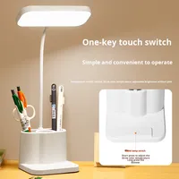 Lampe de lecture LED multifonctionnelle et flexible avec porte-stylo, rechargeable, à commande tactile, protection des yeux, pour chambre et bureau