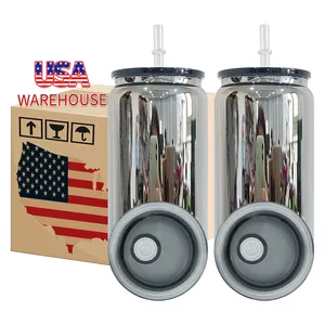 USA Lagerhaus BPA-frei Herren Borosilikat-Metall Mitternachtspiegel schwarz plattiert 16 Unzen Glasdose 16 Unzen Bier-Glas-Dose