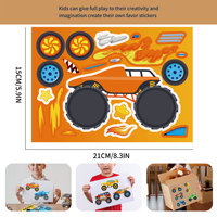 32 pièces bricolage faire un monstre camion étanche autocollant feuilles pour enfants fête faveur fournitures artisanat jouets décoratifs