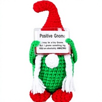 ZRXKSOPP Gnome Positif en Crochet Fait Main, Poupée Gnome Inspirante, Décoration de Table pour la Maison, Cadeau pour Pâques Noël