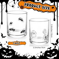Ensemble de verres à whisky Old Fashioned Ghost & Boo Icon 14OZ |   Design mignon pour les fêtes de fin d'année et les cadeaux de décoration intérieure