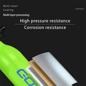 GOYOJO Mini-bouteille de plongée 0,5 L, kit de plongée portable, 3000 PSI, haute pression, cylindre d'oxygène réutilisable avec pompe manuelle - Product Image 5