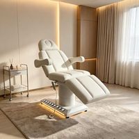 Fauteuil de soin esthétique HICOMED de luxe à 4 moteurs, électrique, pour examen médical, tatouage et beauté, avec boutons de commande au pied
