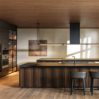 KOJOON Villa Apartment Amerikanische Küchenschränke Modernes Design Stauraum, Anpassbare Luxuriöse Langlebige Amerikanische Küchenschrank-Sets