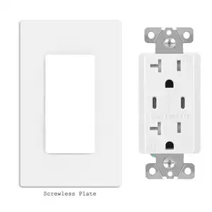 Light weight FTR20DC-3100 15.5w usb c house thin wall outlet for ubiquitous places