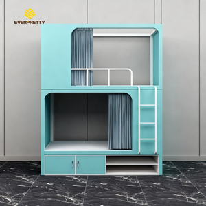 <span class=keywords><strong>Lit</strong></span> superposé moderne en métal avec escalier et rangement pour étudiants, personnel et voyageurs – Idéal pour dortoirs scolaires, auberges <span class=keywords><strong>de</strong></span> jeunesse et appartements - Product Image 5